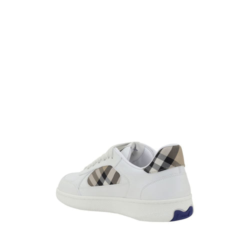 Burberry Weiße Kalbshaut Bos Taurus Sneakers mit niedrigem Schaft