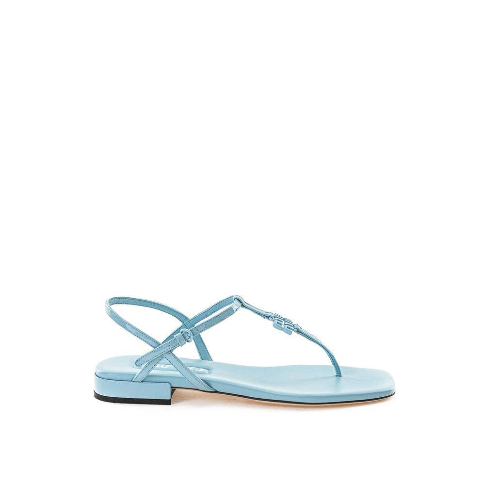 Miu Miu Blaue Lackleder Flip-Flop-Sandale