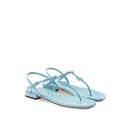 Miu Miu Blaue Lackleder Flip-Flop-Sandale
