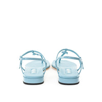 Miu Miu Blaue Lackleder Flip-Flop-Sandale