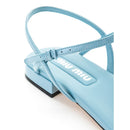 Miu Miu Blaue Lackleder Flip-Flop-Sandale