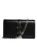 Versace Schwarze Kalbsleder-Kettenriemen-Schulter-Crossbody-Tasche