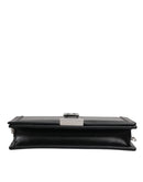 Versace Schwarze Kalbsleder-Kettenriemen-Schulter-Crossbody-Tasche