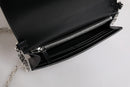 Versace Schwarze Kalbsleder-Kettenriemen-Schulter-Crossbody-Tasche