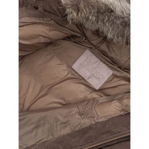 Herno Brauner Baumwoll-Bomberjacke