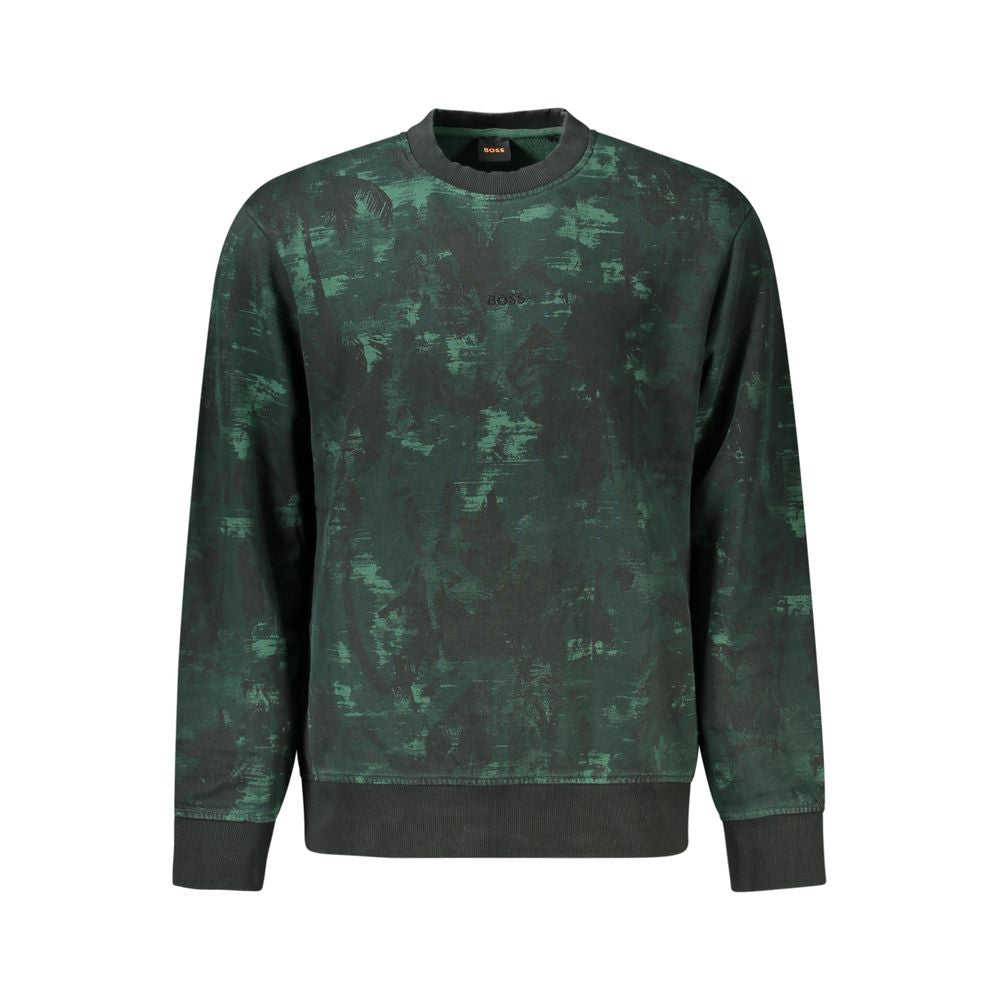 Hugo Boss Grüner Baumwollpullover für Männer