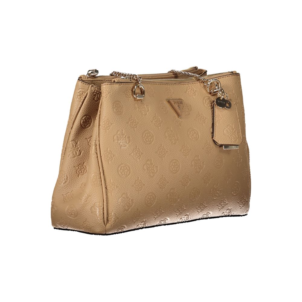 Guess Jeans Beige Polyethylen Frauen Handtasche