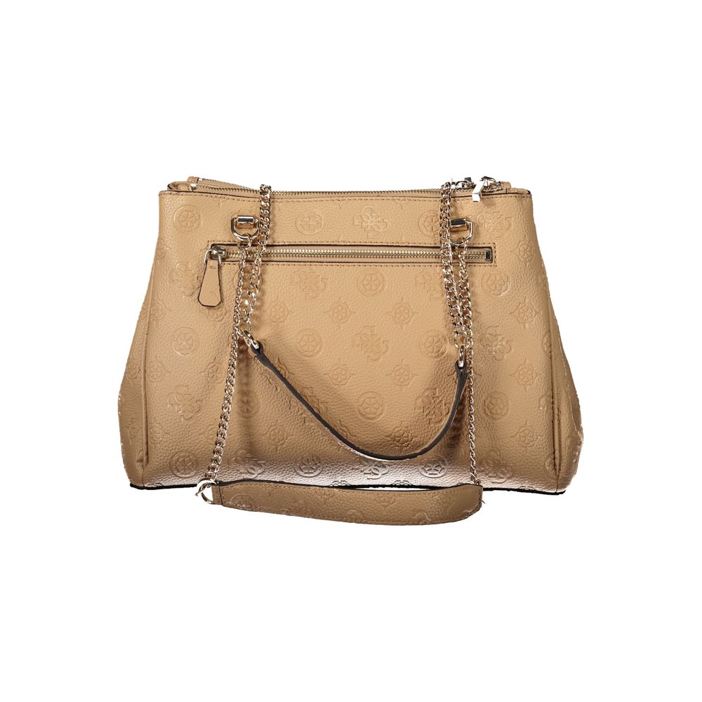 Guess Jeans Beige Polyethylen Frauen Handtasche
