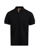 Burberry Schwarzes Polohemd mit Kragen aus Baumwolle