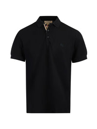 Burberry Schwarzes Polohemd mit Kragen aus Baumwolle