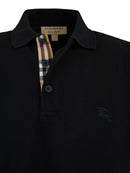 Burberry Schwarzes Polohemd mit Kragen aus Baumwolle
