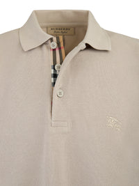 Burberry Polohemd mit Kragen aus Baumwolle in hellem Stein
