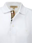 Burberry Weißes Polohemd mit Kragen aus Baumwolle