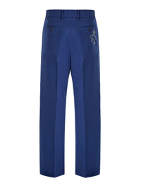 Gucci Blaue klassische Baumwollhosen