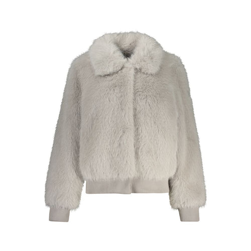 Guess Jeans Grey Polyester Jackets &amp; Coats