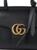 Gucci Schwarzes Leder GG Marmont Handtasche