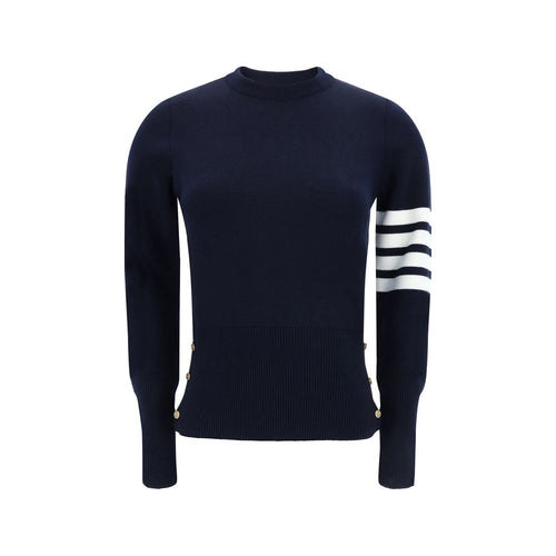 Thom Browne Blauer Fleece-Wollpullover