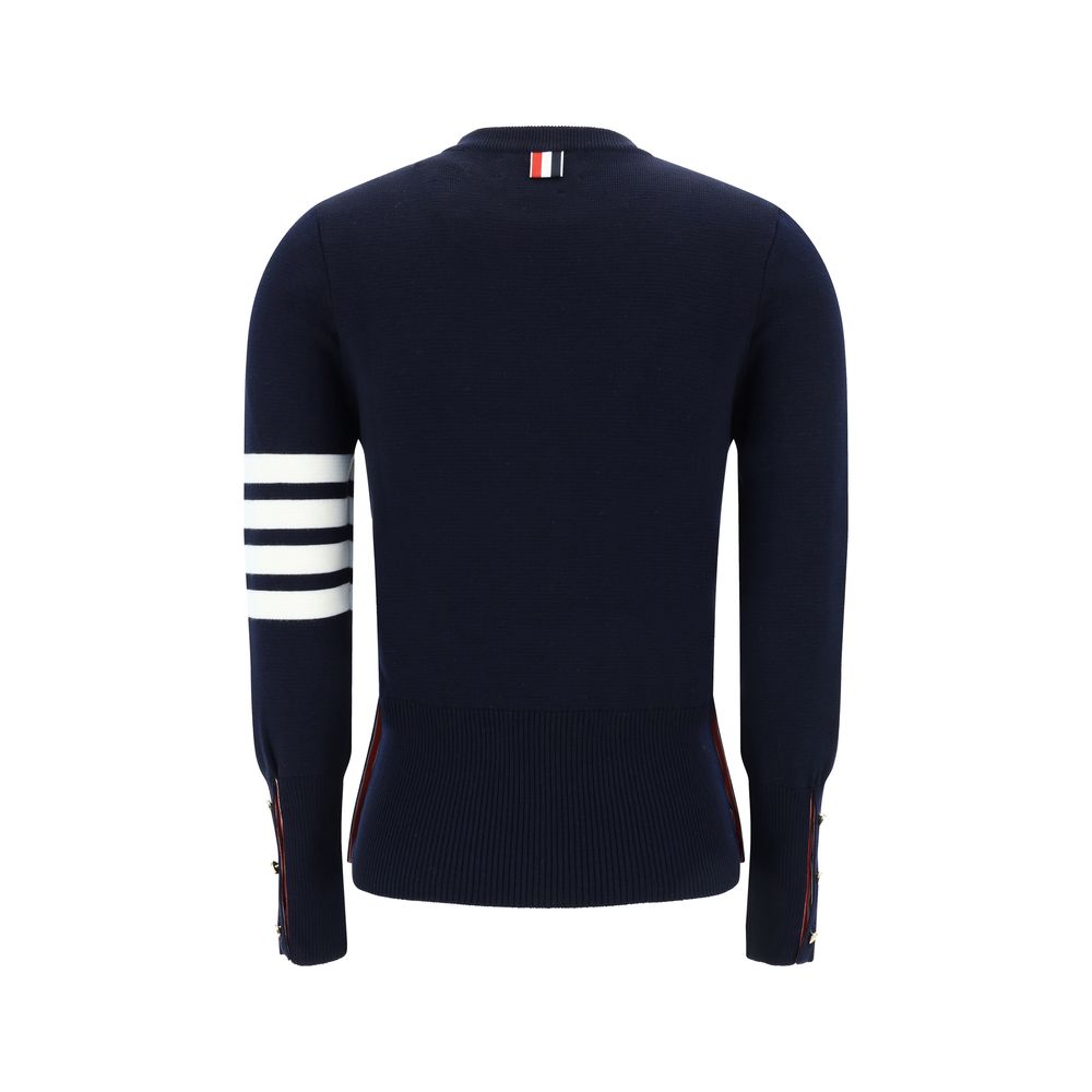 Thom Browne Blauer Fleece-Wollpullover