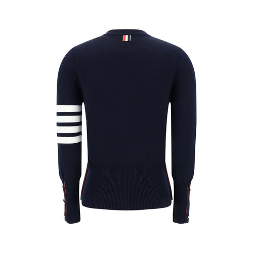 Thom Browne Blauer Fleece-Wollpullover