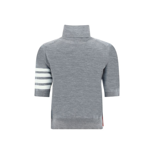 Thom Browne Grauer Rollkragenpullover aus Polyamid