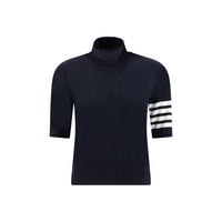 Thom Browne Blauer Rollkragenpullover aus Polyamid