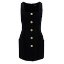 Balmain Schwarzes Kleid aus Wolle für Frauen