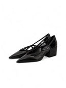 Prada Schwarze Leder-Pumps mit Ausschnitt 55