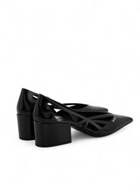 Prada Schwarze Leder-Pumps mit Ausschnitt 55