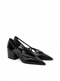 Prada Schwarze Leder-Pumps mit Ausschnitt 55