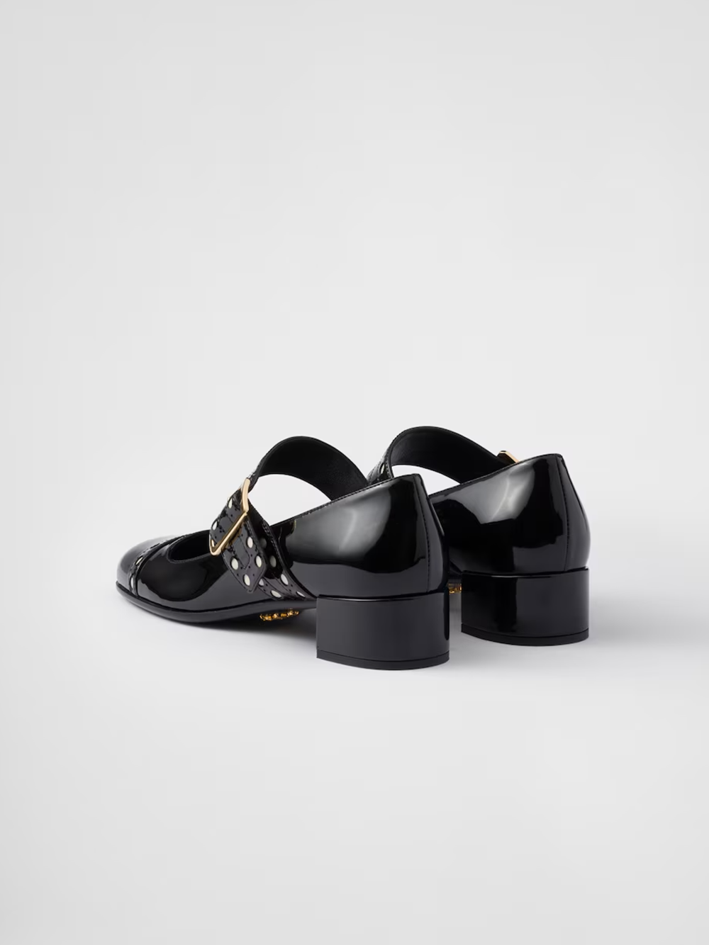 Prada Mary Jane Pumps aus schwarzem Lackleder