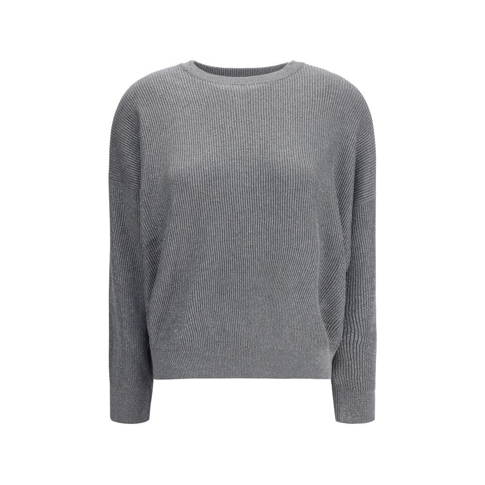 Brunello Cucinelli Grauer Baumwoll-Sweatshirt