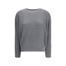Brunello Cucinelli Grauer Baumwoll-Sweatshirt