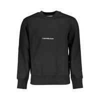 Calvin Klein Schlankes schwarzes Fleece-Sweatshirt mit Rundhalsausschnitt