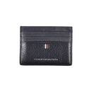 Tommy Hilfiger Elegantes blaues Leder-Kartenetui mit kontrastierenden Details
