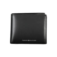 Tommy Hilfiger Elegantes Portemonnaie aus schwarzem Leder für den modernen Mann