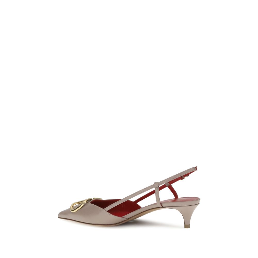 Valentino Garavani Graue Kalbshaut Bos Taurus Mid-Heel Pumps