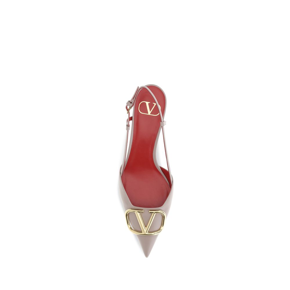 Valentino Garavani Graue Kalbshaut Bos Taurus Mid-Heel Pumps