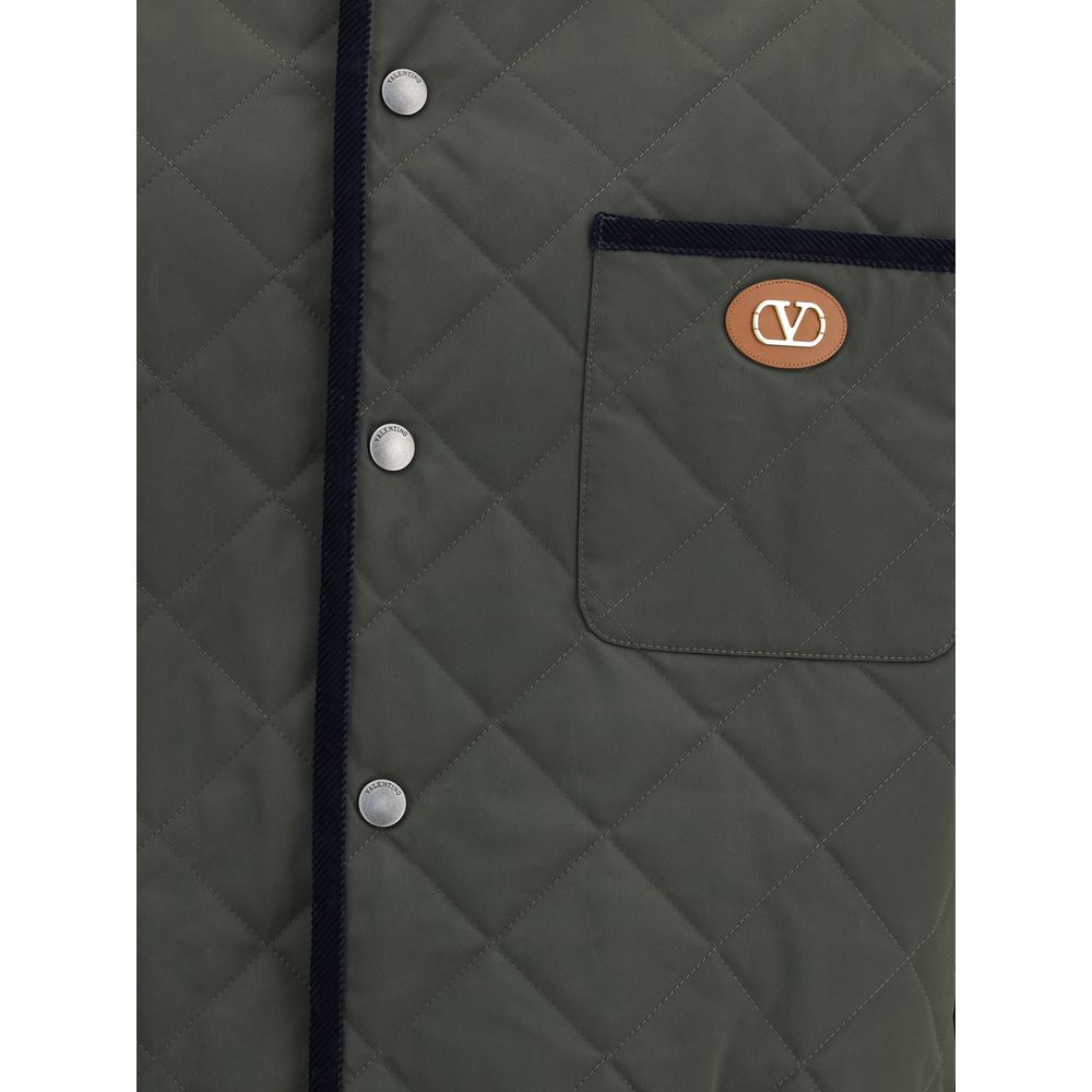 Valentino Grüner Polyamid-Mantel