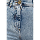 Balmain Blaue High-Waisted-Jeans aus Baumwolle