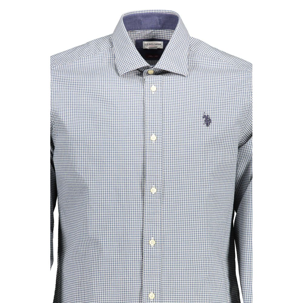 U.S. POLO ASSN. Hellblaues Baumwollhemd für Männer