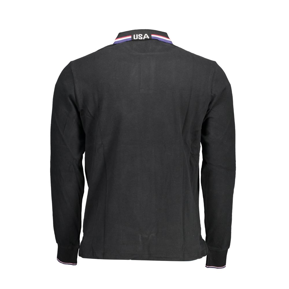 U.S. POLO ASSN. Schwarzes Baumwoll-Poloshirt für Männer