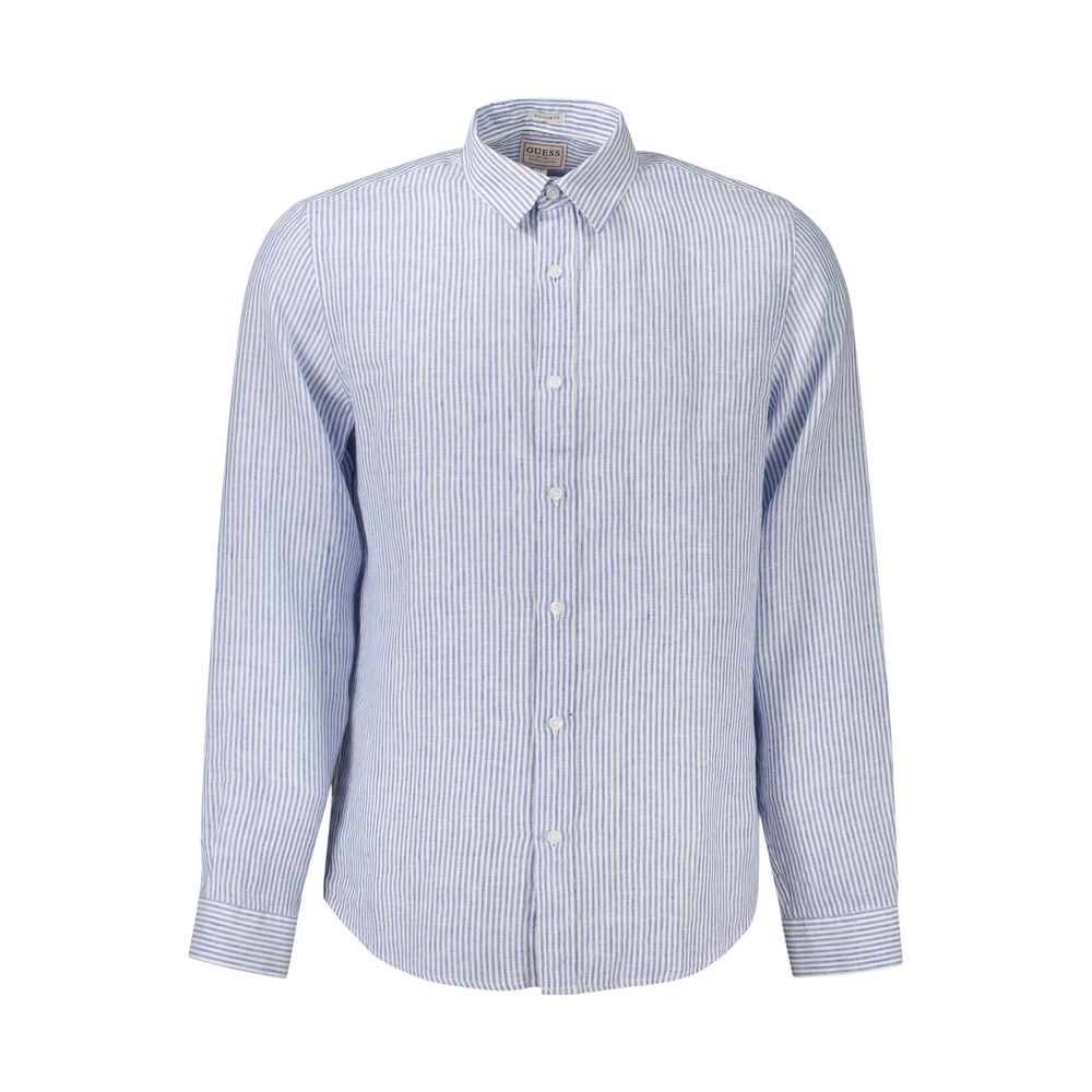 Guess Jeans Blaues Leinenhemd für Männer