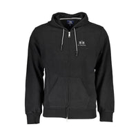 La Martina Black Cotton Pullover for Men with Hood