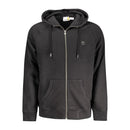 Timberland Black Cotton Pullover for Men with Central Pockets and Zipper
