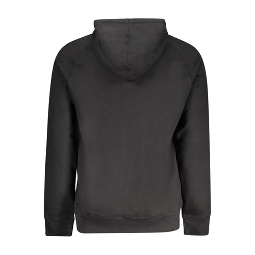 Timberland Black Cotton Pullover for Men with Central Pockets and Zipper