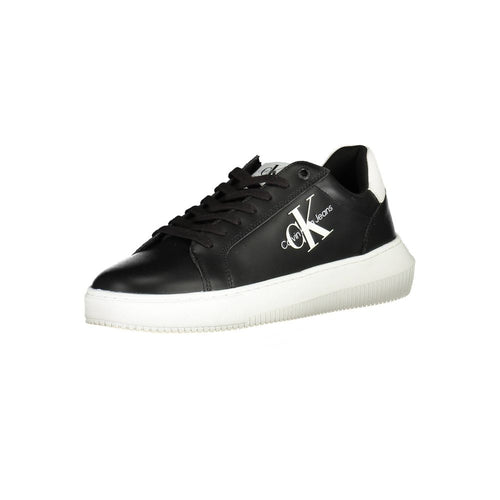 Calvin Klein smooth black lace-up sneakers