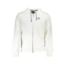 La Martina White Cotton Pullover for Men with Hood and Zipper Pockets