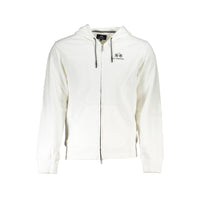 La Martina White Cotton Pullover for Men with Hood and Zipper Pockets