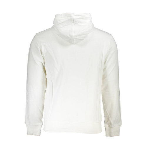La Martina White Cotton Pullover for Men with Hood and Zipper Pockets