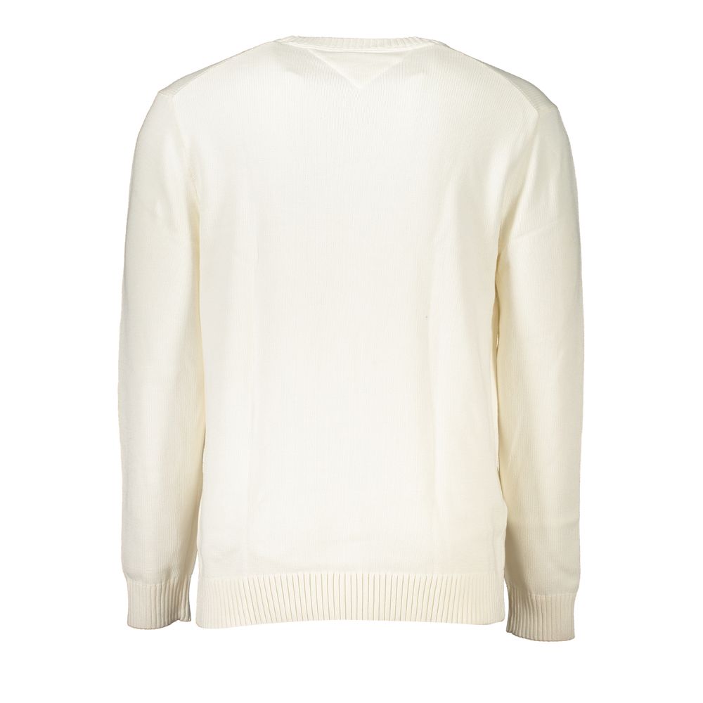 Tommy Hilfiger Schicker weißer Baumwollpullover mit Rundhalsausschnitt